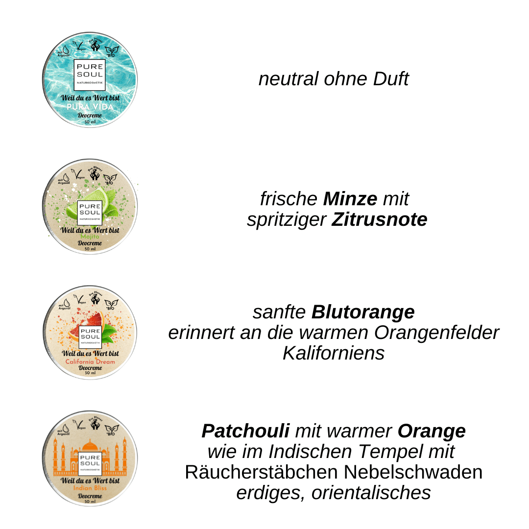 12xDeo Creme - Set bio vegan - PURE SOUL Naturkosmetik