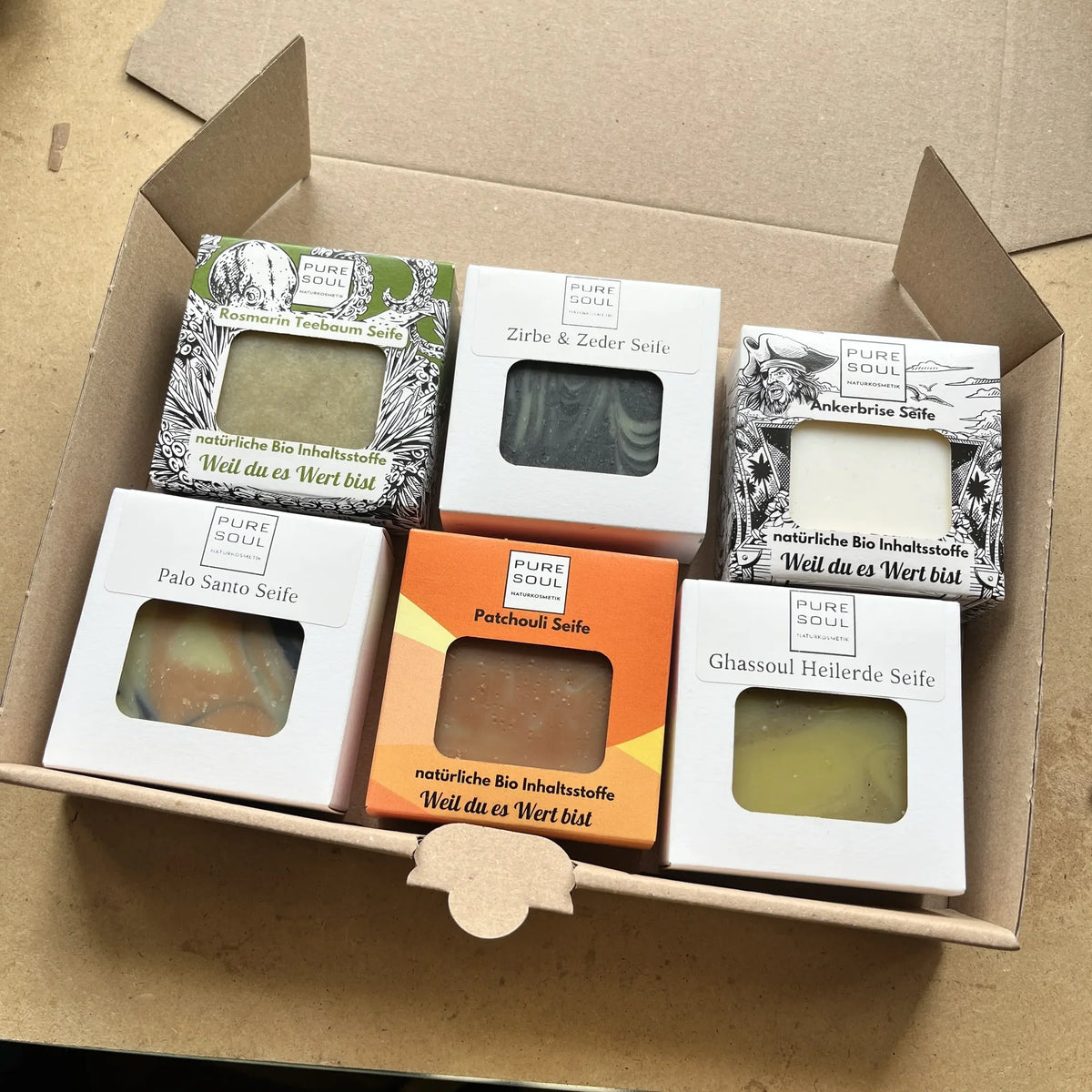 Seifenset für Männer – 6 × 100g Naturseifen unwiderstehlicher Duft nach der Dusch vegan Palmölfrei