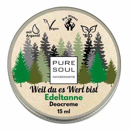 Deo Creme MINI Reisegröße 15ml - PURE SOUL Naturkosmetik