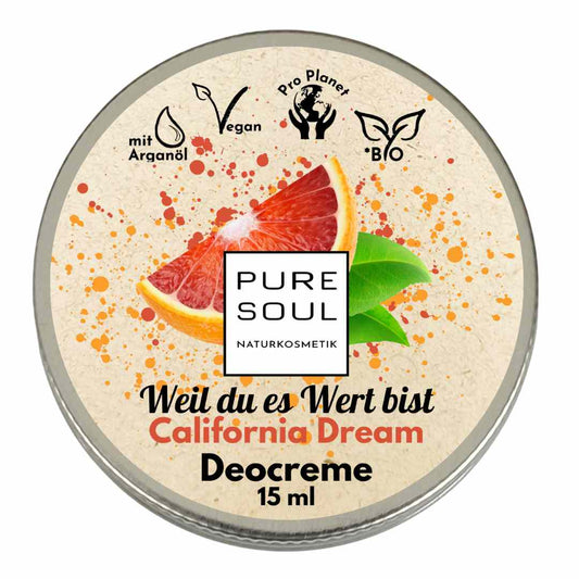 Deo Creme MINI Reisegröße 15ml - PURE SOUL Naturkosmetik